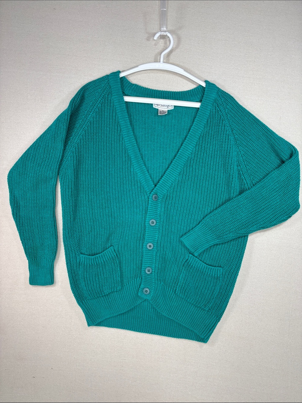 Gap ClothingCo. Teal Green V-Neck Button Cardigan
